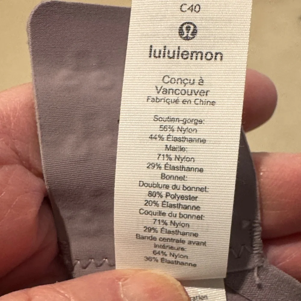 Lululemon Sport bra-Swift Speed Bra-High Support. Size 40C. Plum. - Picture 9 of 13